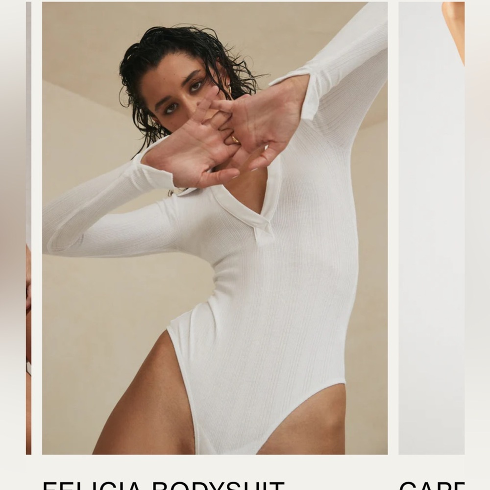 CLYQUE THE LABEL FELICIA long sleeve collared BODYSUIT